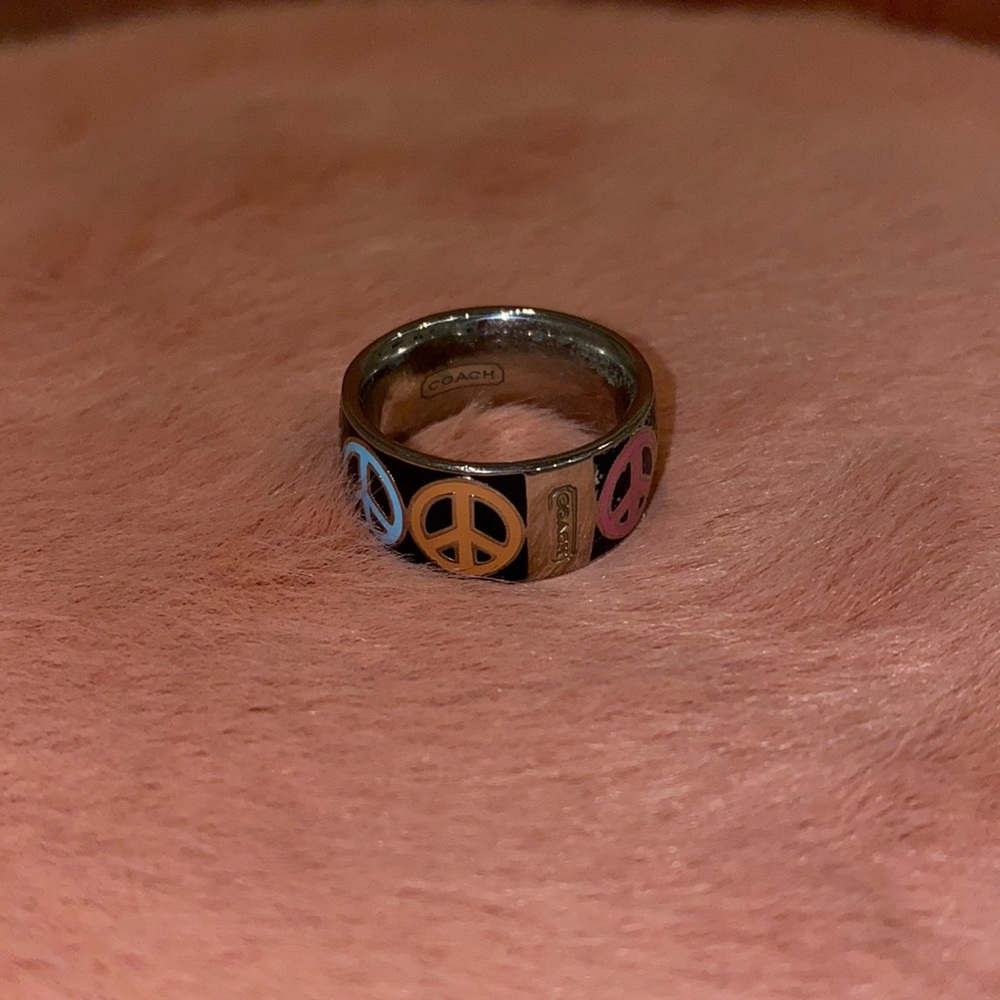 Authentic Coach Peace Ring Early 2000s